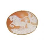 Victorian Gold Shell Cameo Brooch