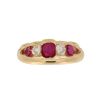 Victorian Ruby and Diamond Five Stone Half Hoop Ring