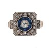 Edwardian Unusual Sapphire and Diamond Cluster Ring