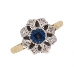 Pre Owned Sapphire and Diamond Cluster Ring