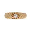 Gold Diamond Solitaire Fluted Ring