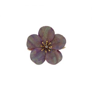 Retro Gold Enamelled Pansy Brooch