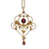 Victorian Gold Garnet And Pearl Pendant
