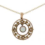 Victorian Gold Opal And Pearl Pendant