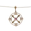 Victorian Gold Pink Tourmaline And Pearl Pendant