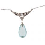Art Deco Aquamarine And Diamond Pendant