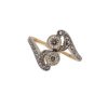 Edwardian Diamond Two Stone twist Ring