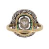 Edwardian Emerald and Diamond Cluster Ring