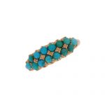 Victorian Turquoise Two Row Half Hoop Ring