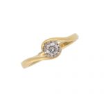 Pre Owned Diamond Solitaire Crossover Ring