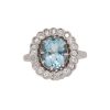 Pre Owned Aquamarine and Diamond Cluster Ring