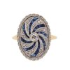 Art Deco Sapphire and Diamond Swirl Cluster Ring