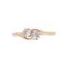 Edwardian Gold Diamond Two Stone Cross Over Ring