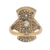 Victorian Gold Diamond Cluster Finger Line Ring