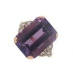 Pre Owned Amethyst and Diamond Ring