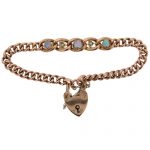 Edwardian Gold Curb Link Bracelet With Opals