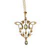 Victorian Gold Peridot and Pearl Pendant