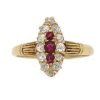 Victorian Ruby and Diamond Marquise Cluster Ring