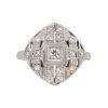 Art Deco Platinum Diamond Plaque Ring