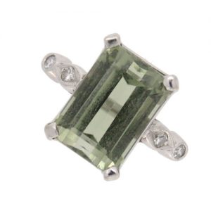 Pre Owned Tourmaline and Diamond Cocktail Ring
