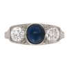 Art Deco Sapphire and Diamond Three Stone Ring