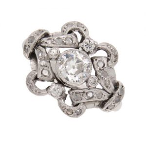 Edwardian Fancy Diamond Cluster Ring