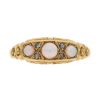 Edwardian Opal and Diamond Half Hoop Ring