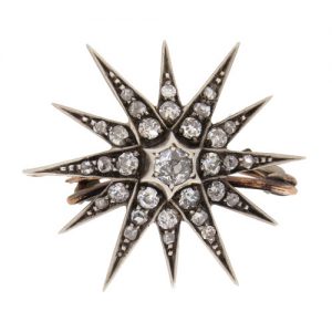 Victorian Diamond Star Brooch / Pendant