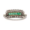 Edwardian Emerald and Diamond Half Hoop Ring