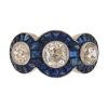 Art Deco Sapphire and Diamond Half Hoop Ring