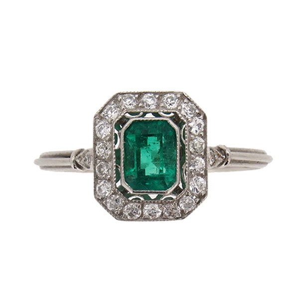 Art Deco Emerald and Diamond Cluster Ring-SOLD - Berridges Jewellers ...