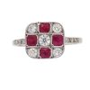 Pre Owned Ruby and Diamond Cluster Ring