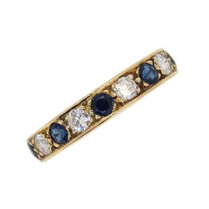 Pre Owned Sapphire and Diamond Full Hoop Ring