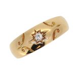 Victorian Solitaire Diamond Gypsy Ring
