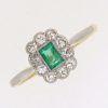 Edwardian Emerald and Diamond Cluster Ring