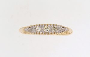 Victorian Diamond Half Hoop Ring