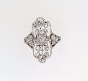 Victorian Diamond Finger Line Cluster Ring