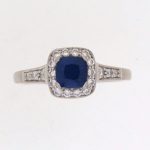 Pre Owned Sapphire And Diamond Cluster Ring