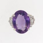 1920's Amethyst And Diamond Cluster Ring
