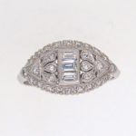 1930's Platinum diamond cluster ring