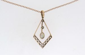 Victorian Opal and Pearl Gold Pendant