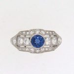 Art Deco Sapphire and Diamond cluster ring