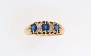 Edwardian Sapphire And Diamond Half Eternity Ring