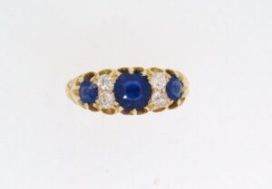 Victorian Sapphire And Diamond Half Eternity Ring