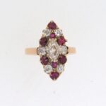 Victorian Marquise Shaped Ruby And Diamond Ring