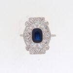 Art Deco Sapphire And Diamond Plaque Ring