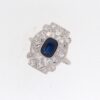 Art Deco Sapphire And Diamond Plaque Ring