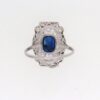 Art Deco Sapphire And Diamond Plaque Ring