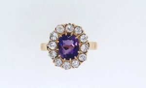 Victorian Amethyst And Diamond Cluster Ring
