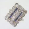 Edwardian Sapphire And Diamond Finger line Cluster Ring